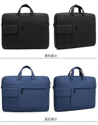 HKM-190355 Portable Black Laptop Tote Bag for Men and Women, Ideal for Business and Daily Use