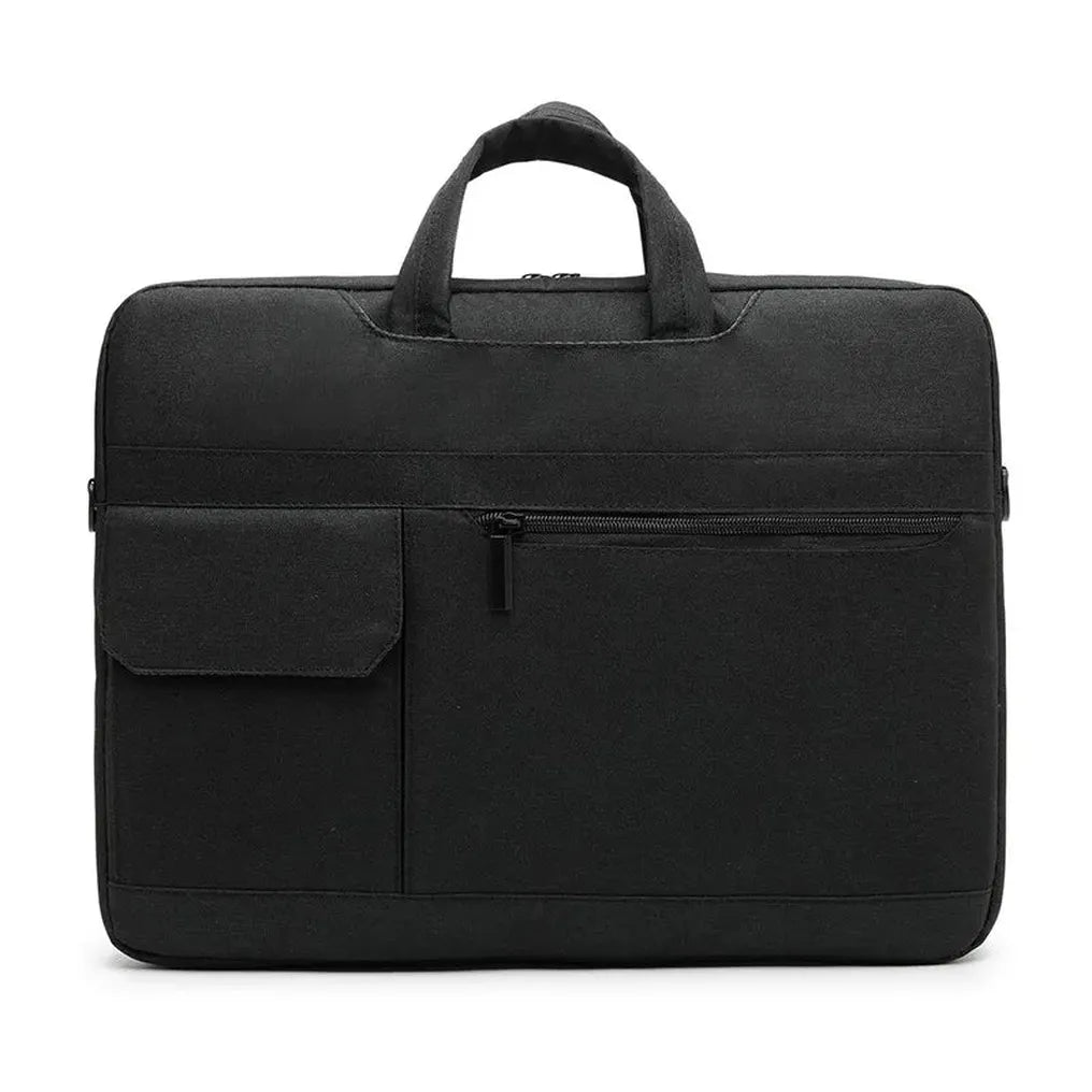 HKM-190355 Portable Black Laptop Tote Bag for Men and Women, Ideal for Business and Daily Use