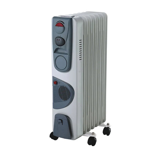 HKM-190419 Portable Electric Oil Filled Radiator Heater with Adjustable Thermostat and Remote Control, 2900W, 7-15 Fins