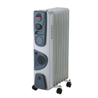 HKM-190419 Portable Electric Oil Filled Radiator Heater with Adjustable Thermostat and Remote Control, 2900W, 7-15 Fins