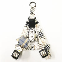 HKM-1904829 Stylish Leather Pet Collar and Leash Set with Triangle Chest Strap