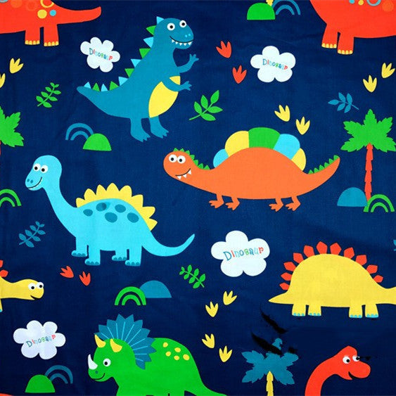 HKM-190483 Dinosaur Print Cotton Twill Pillow Cover for Kids' Bedding and Curtains