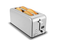 HKM-190547 Stainless Steel Long Slot Toaster with LCD Display for 4 Slices and Grill Function