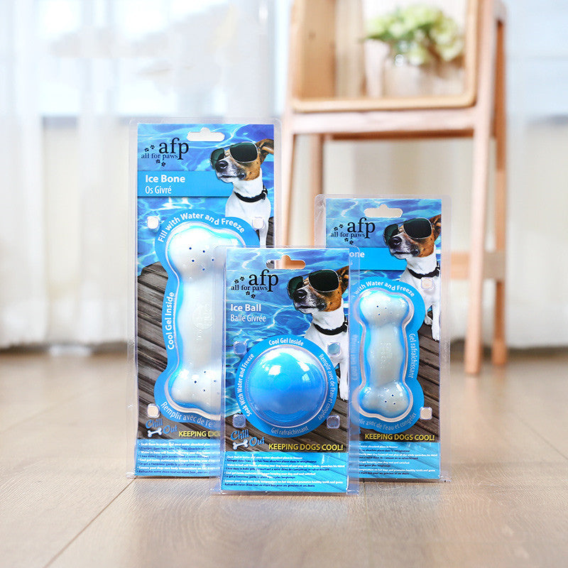 HKM-1906365 Ice Bone Dog Toy - 5.7cm Neoprene Rubber Ice Hockey Design for Cooling Playtime