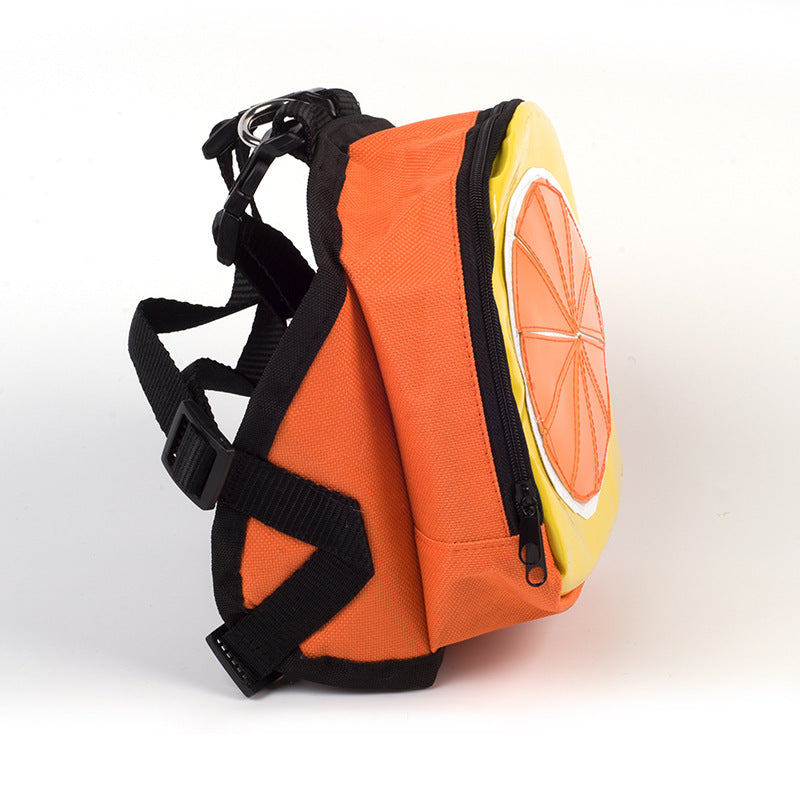 HKM-1907773 Animal Pattern Leather Pet Backpack - Available in Green Frog, Brown Bear, Fruit Green, Sweet Orange, Red Strawberry, Sizes S & L