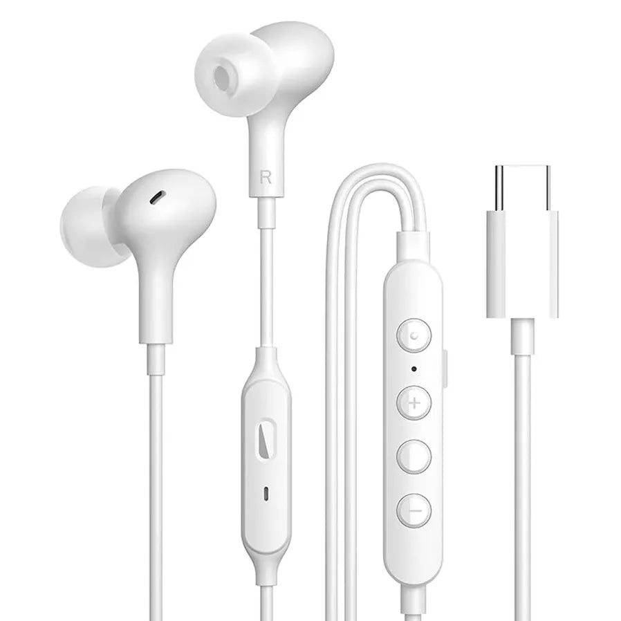 HKM-190803 Digital Type C Heavy Bass Wired Earbuds for Live Broadcasting and K-Song Voice Conversion