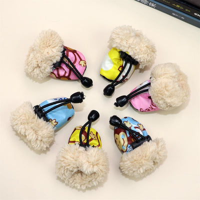 HKM-1908157 Soft Plush Dog Shoes for Small Dogs - Yellow, Pink, Blue Available in Multiple Sizes