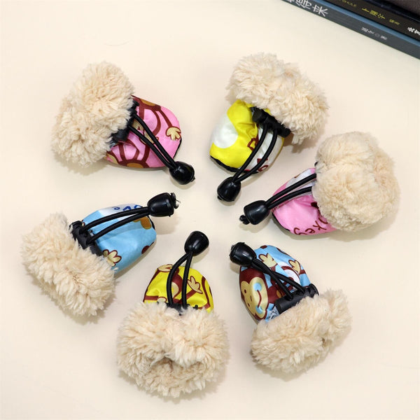 HKM-1908157 Soft Plush Dog Shoes for Small Dogs - Yellow, Pink, Blue Available in Multiple Sizes