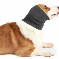 HKM-1908925 Comfortable Polyester Dog Headgear Bib - Blue and Gray, Sizes S, M, L