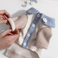 HKM-1909693 Ribbed Casual Small Dog Clothing in Blue Clouds, Pink Clouds, Brown Dogs, and Blue Bears