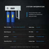 HKM-190995 Triple Whole House Water Filter System with High Output UV Purification