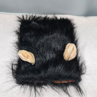 HKM-1910973 Dog Lion Head Costume Hat - Velvet Tie-Dye Design for Fun Pet Dress-Up