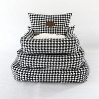 HKM-1911357 Houndstooth Cat Sofa Bed with Removable Washable Cover, Available in Three Sizes