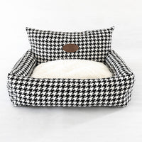 HKM-1911357 Houndstooth Cat Sofa Bed with Removable Washable Cover, Available in Three Sizes