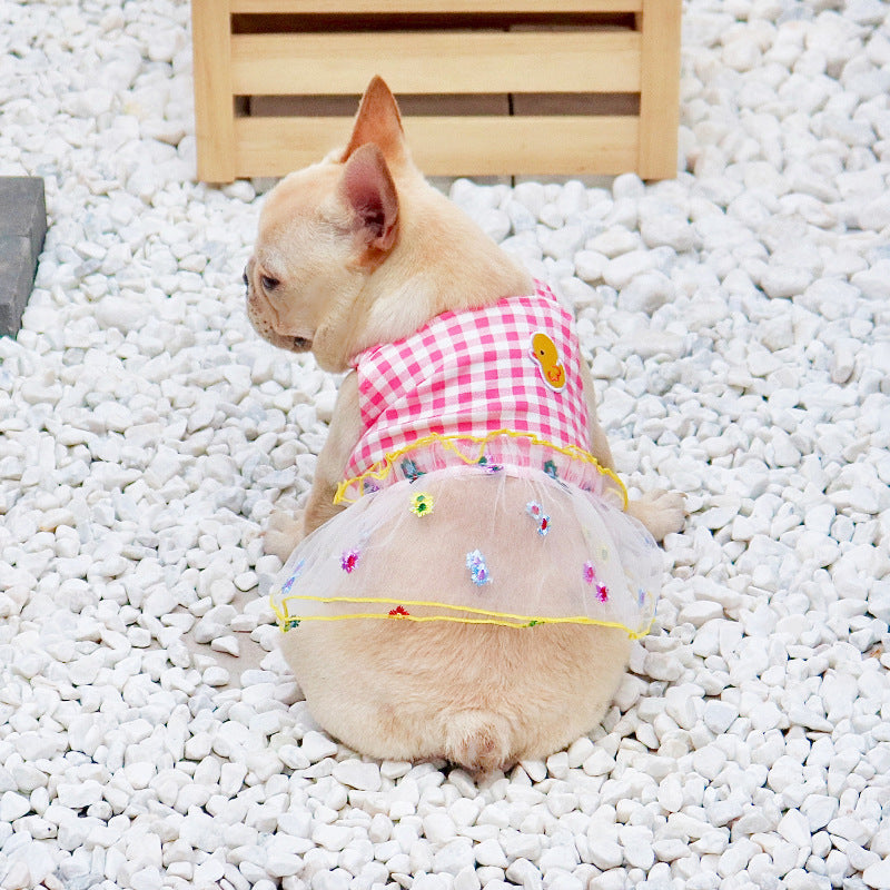 HKM-1911869 Stylish Pet Dog Sling Sarong in Red - Fashionable Minimalist Cotton Mesh Clothing