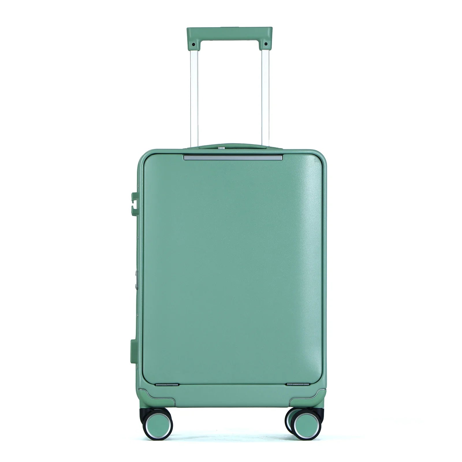 HKM-191187 Custom 4-Wheel Hard Shell Trolley Luggage with Aluminium Frame and Front Opening