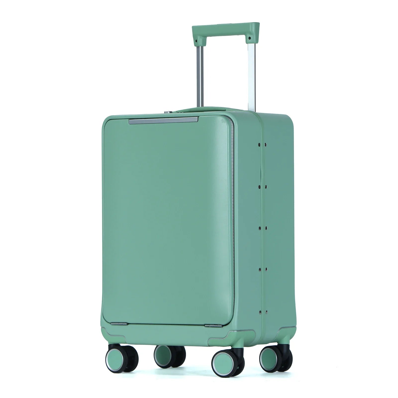 HKM-191187 Custom 4-Wheel Hard Shell Trolley Luggage with Aluminium Frame and Front Opening