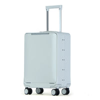 HKM-191187 Custom 4-Wheel Hard Shell Trolley Luggage with Aluminium Frame and Front Opening