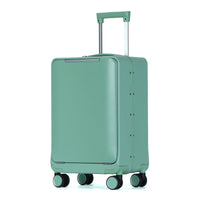 HKM-191187 Custom 4-Wheel Hard Shell Trolley Luggage with Aluminium Frame and Front Opening