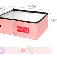 HKM-1912765 Portable Folding Litter Box with Cat Litter Shovel and Bags - Enclosed Design for Travel