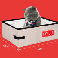HKM-1912765 Portable Folding Litter Box with Cat Litter Shovel and Bags - Enclosed Design for Travel