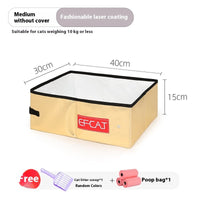 HKM-1912765 Portable Folding Litter Box with Cat Litter Shovel and Bags - Enclosed Design for Travel