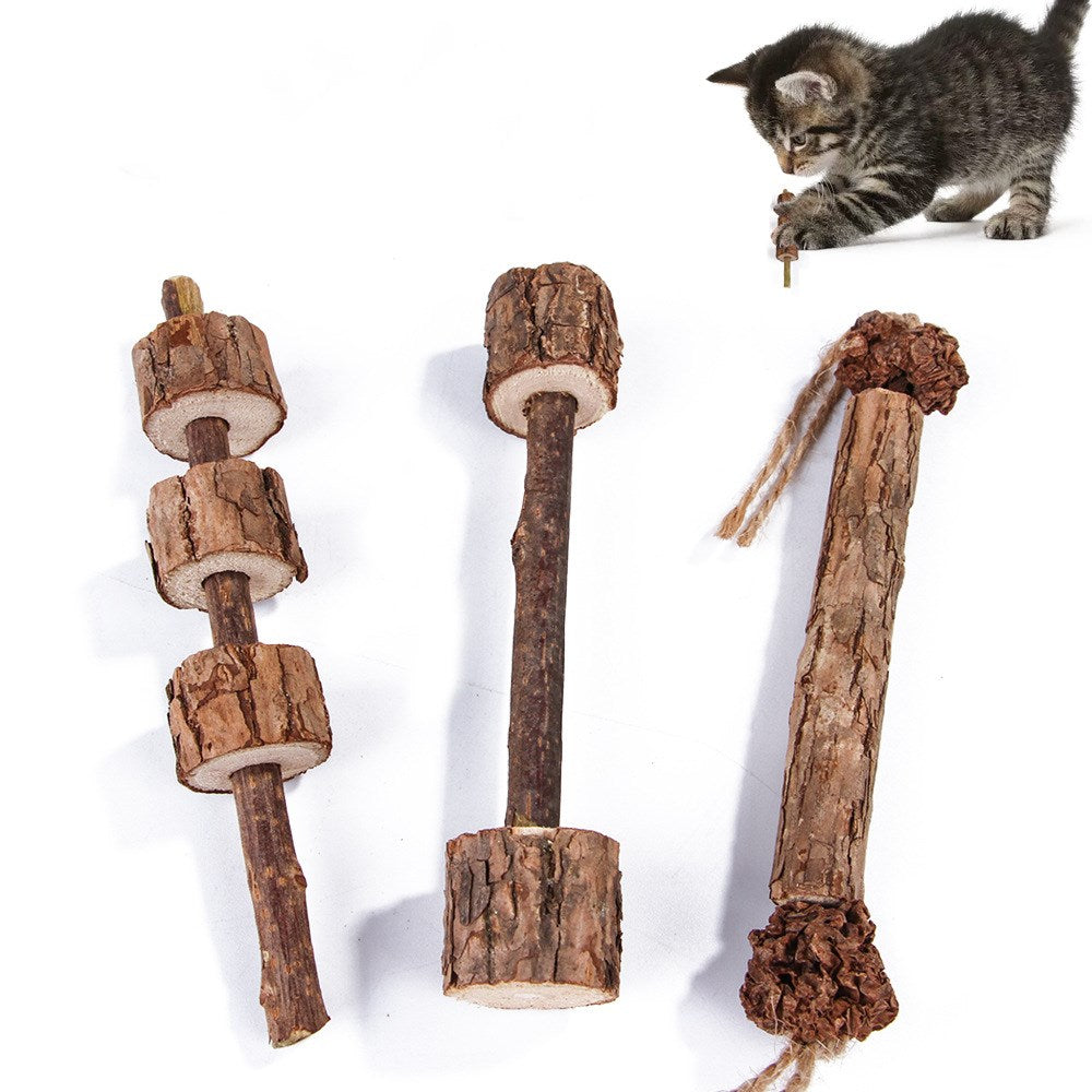 HKM-1912893 Dumbbell-Shaped Cat Chewing Toy for Teeth Cleaning & Dental Health