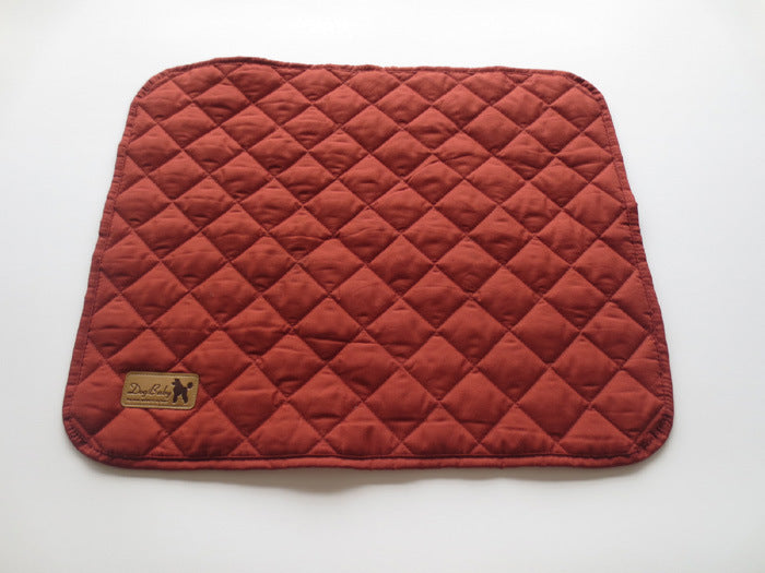 HKM-1913149 Warm Cotton Dog Quilt Seat Cushion – Wine Red & Pink Check, 60cm x 70cm or 70cm x 100cm