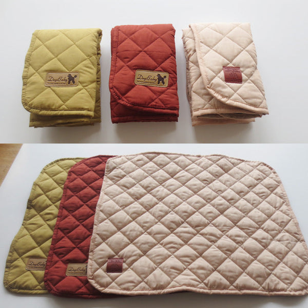 HKM-1913149 Warm Cotton Dog Quilt Seat Cushion – Wine Red & Pink Check, 60cm x 70cm or 70cm x 100cm