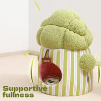 HKM-1914557 Dual-Purpose Cauliflower-Themed Enclosed Dog and Cat House