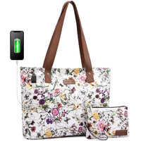 HKM-191507 Multifunctional Oxford Shoulder Bags Set for 15.6in Laptop - Stylish Women's Tote Handbags
