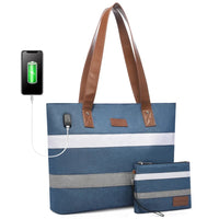 HKM-191507 Multifunctional Oxford Shoulder Bags Set for 15.6in Laptop - Stylish Women's Tote Handbags