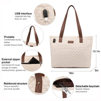 HKM-191507 Multifunctional Oxford Shoulder Bags Set for 15.6in Laptop - Stylish Women's Tote Handbags
