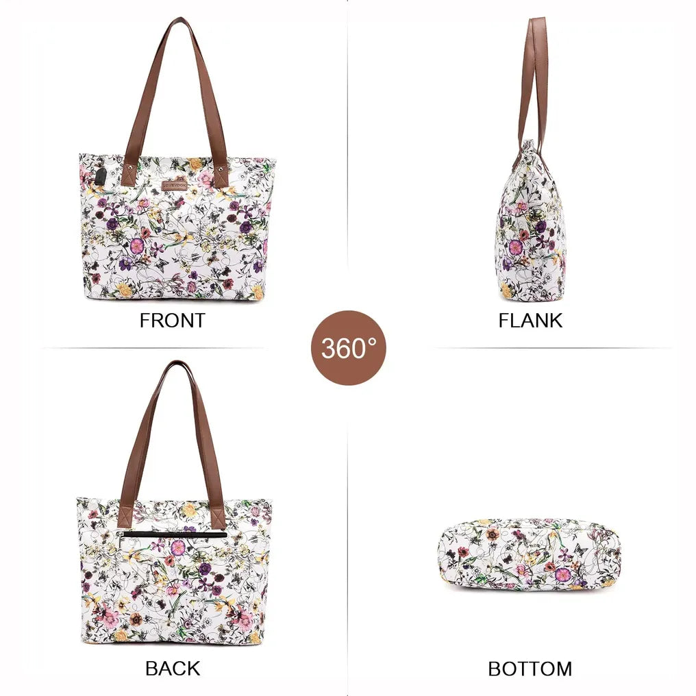 HKM-191507 Multifunctional Oxford Shoulder Bags Set for 15.6in Laptop - Stylish Women's Tote Handbags