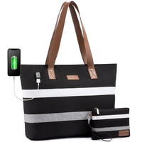 HKM-191507 Multifunctional Oxford Shoulder Bags Set for 15.6in Laptop - Stylish Women's Tote Handbags