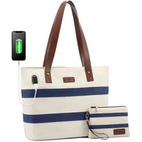 HKM-191507 Multifunctional Oxford Shoulder Bags Set for 15.6in Laptop - Stylish Women's Tote Handbags