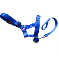 HKM-1916861 Nylon Dog Muzzle Cover with Adjustable Leash - Available in Black, Red, and Blue