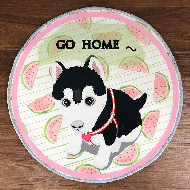 HKM-1917117 Pet Wear-Resistant Non-Slip Crawling Mat for Pets - Flannel Crystal Soft Fabric - Available in Cartoon Designs and Multiple Sizes