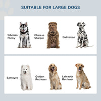 HKM-1917245 Large Elevated Dog Bowl Stand with 44L Storage Cabinet and Stainless Steel Bowls in Cotton White