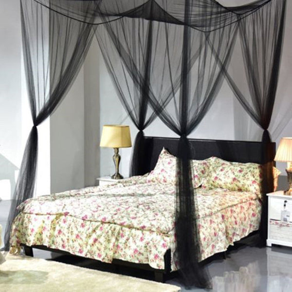 HKM-191763 Large Polyester Mosquito Net for King Size Bed – White or Black Options with Elegant Design