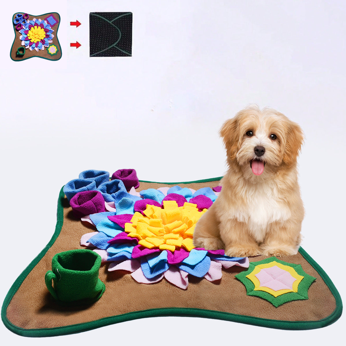 HKM-1917885 Colorful Dog Puzzle Sniffing Mat for Training and Food Hiding
