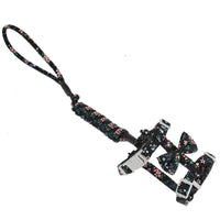 HKM-1918525 Japanese Style Floral Cat Leash in Navy Blue and Pink Cherry - Adjustable Cotton for Comfort