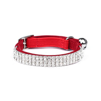 HKM-1919037 Rhinestone-Embellished Suede Cat Collar ¨C Adjustable Velvet in Red, Blue, Purple, Black, Pink
