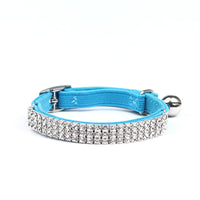 HKM-1919037 Rhinestone-Embellished Suede Cat Collar ¨C Adjustable Velvet in Red, Blue, Purple, Black, Pink