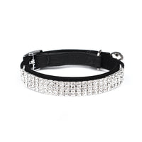 HKM-1919037 Rhinestone-Embellished Suede Cat Collar ¨C Adjustable Velvet in Red, Blue, Purple, Black, Pink