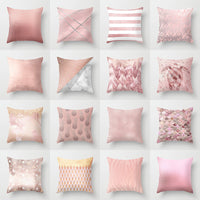 HKM-192019 Nordic Style Metallic Rose Gold Throw Pillow Cover - 45x45 cm, 100% Polyester, Multiple Color Options