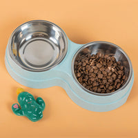 HKM-1920317 Double Stainless Steel Pet Feeder - Dog & Cat Food and Water Bowls, Convenient and Durable Design