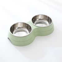 HKM-1920317 Double Stainless Steel Pet Feeder - Dog & Cat Food and Water Bowls, Convenient and Durable Design