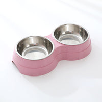 HKM-1920317 Double Stainless Steel Pet Feeder - Dog & Cat Food and Water Bowls, Convenient and Durable Design