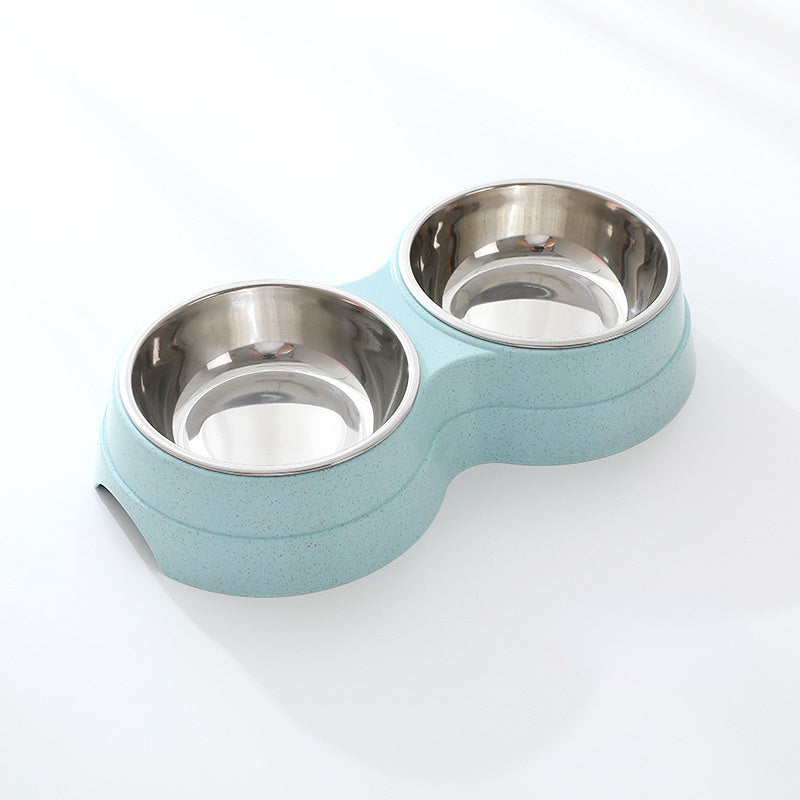 HKM-1920317 Double Stainless Steel Pet Feeder - Dog & Cat Food and Water Bowls, Convenient and Durable Design
